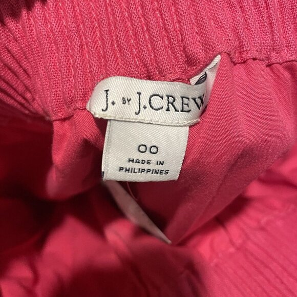 NWT $65 J Crew Pink Scalloped Hem Mini Skirt Size 00 Elastic Waistband Stretch - Picture 4 of 6